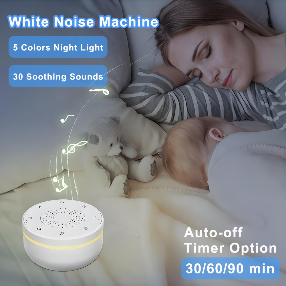White Noise Machine Baby - جهاز ضوضاء بيضاء للأطفال قابل لإعادة